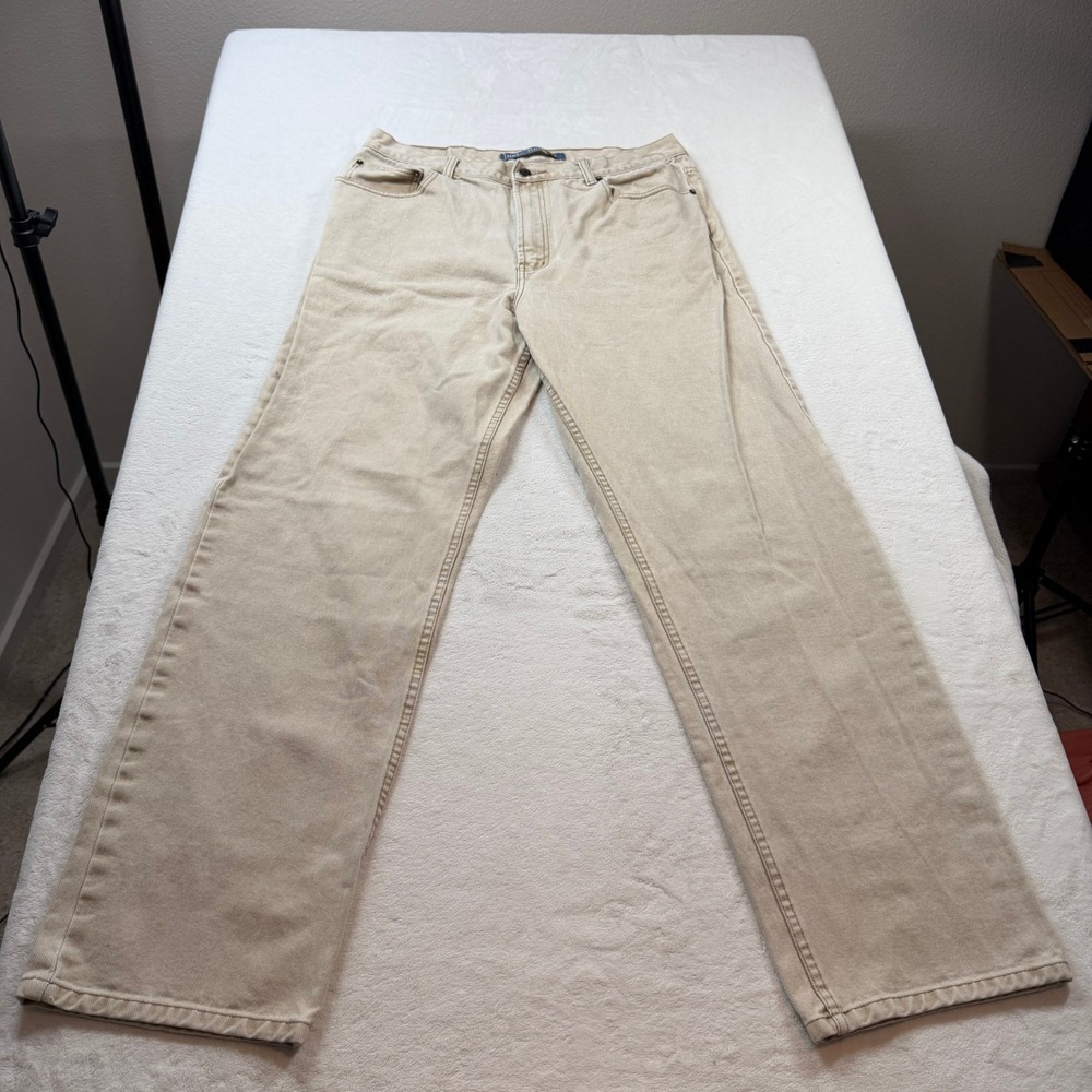 High Sierra Relaxed Fit Jeans Mens 36x34 Tan Khaki Good Cotton Denim TF-380